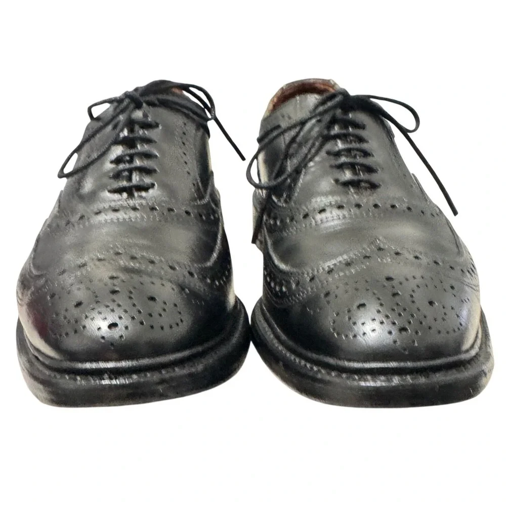 Allen Edmonds McAllister Wingtip Oxford Mens 10 D Black Good‎ Brogue 4005